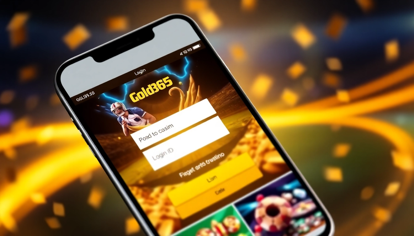Secure gold365 ID login interface showcasing a user-friendly platform with sports and casino options for online betting enthusiasts.
